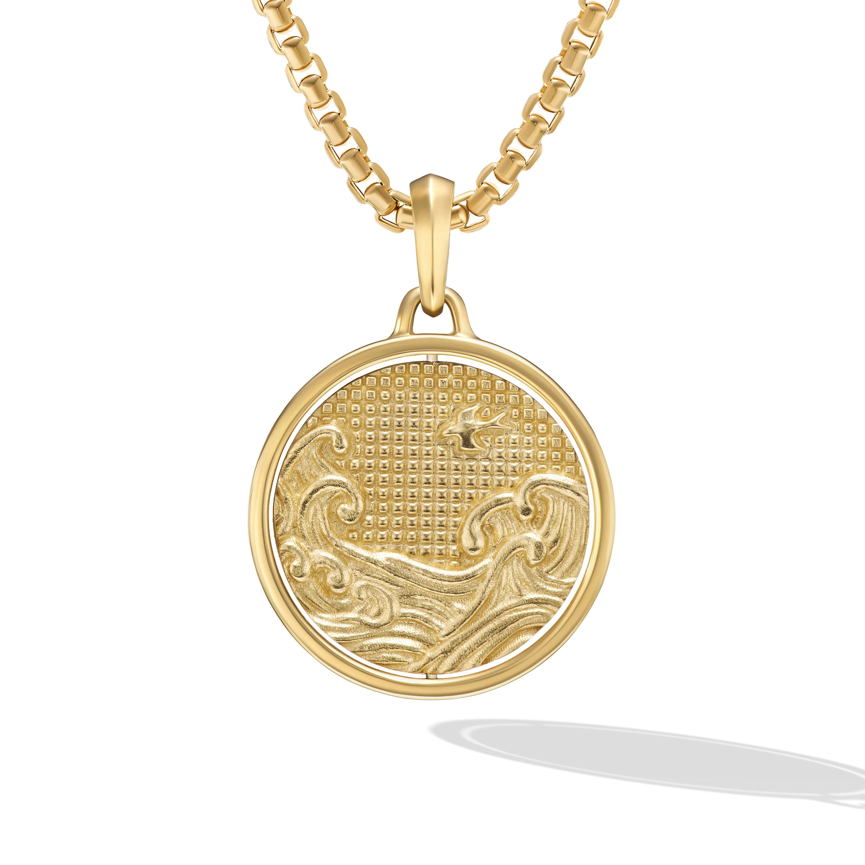 David Yurman Water And Fire Duality Amulet In 18k Yellow Gold, 30mm